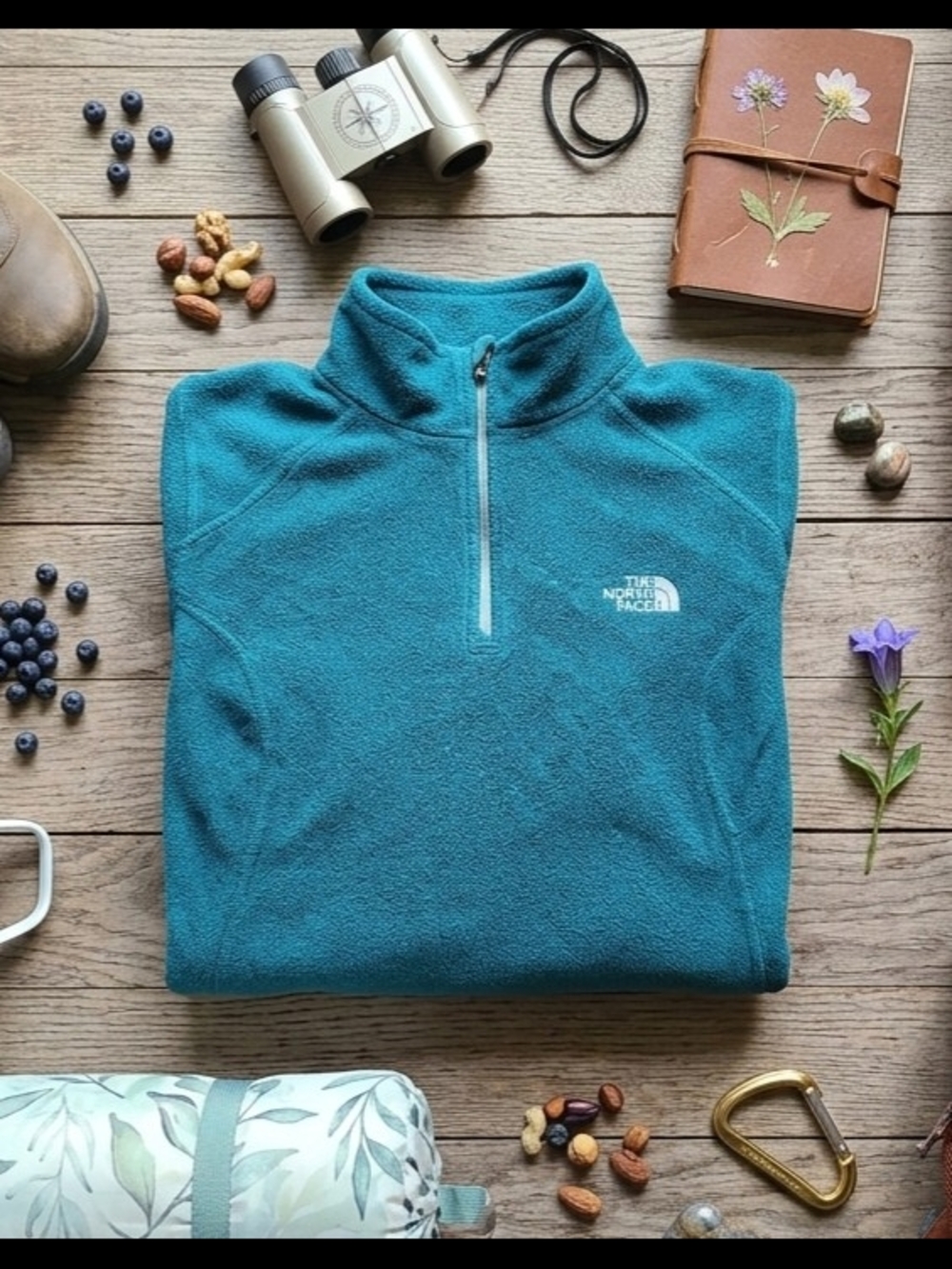 The North Face Teal Blue Quarter-Zip Fleece Pullover